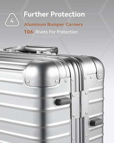 All Aluminum Carry On Suitcase (Silver / Carry-On 20-Inch)