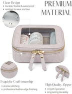Clear Makeup Bag Travel Cosmetic Case Transparent Toiletry Bag with Zipper (Light Pink / Mini Chic)