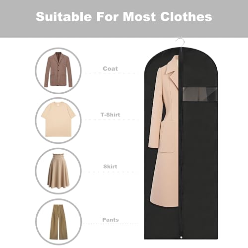 Dress Bags for Gowns Long (Black / 60''- 1 Pack)