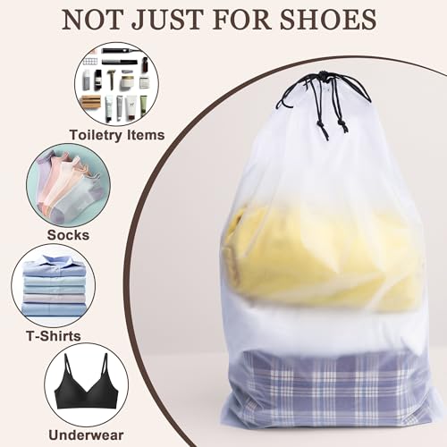 18 Pack Clear Shoe Bags for Travel Essentials Reusable Storage