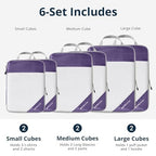 Compression Packing Cubes 6 Set (Purple / 6 pcs)