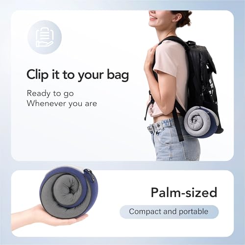 Travel Neck Pillow Airplane Neck Support Ergonomic Design for Traveling (Navy Blue / Standard)