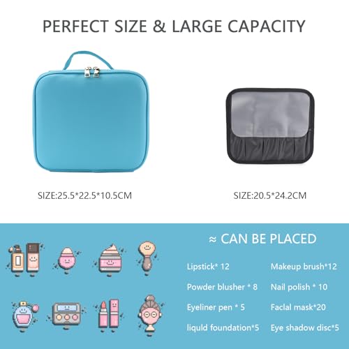 Makeup Bag with Led Mirror (Blue-5 / with LED mirror)