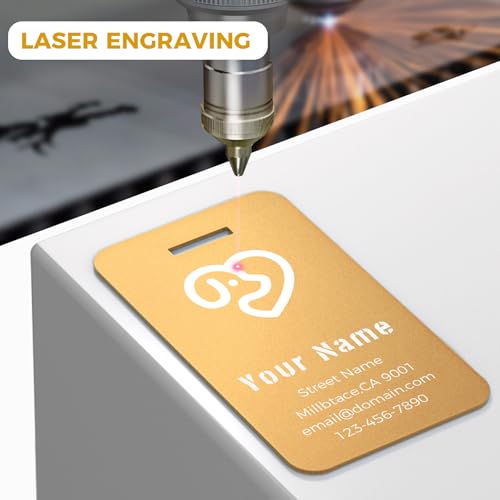 4PCS Personalized Luggage Tag (Gold / Large)