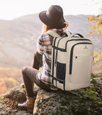 Carry On Backpack for Women (Creambeige / 18.4 Inch (22''x14''x11''))