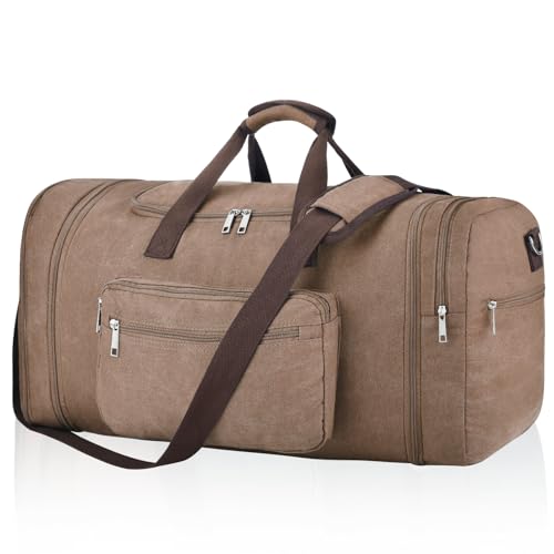60L Canvas Duffle Bag for Men (Coffee / 60L)