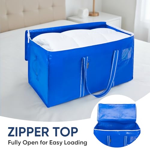6 Pack Oversized Moving Bags with Reinforced Handles (Royal Blue / 6-Pack)
