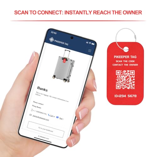 2 Pack Smart QR Code Luggage Tag (Red)