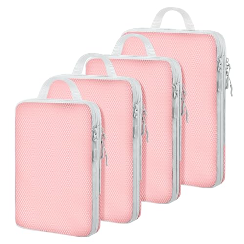 4 Set Packing Cubes For Travel Essentials (Pink / Set of 4)