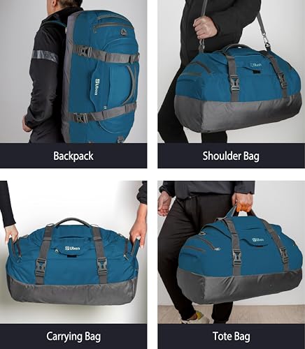 Large Convertible Duffel Weekender Gym Backpack Dark Teal 65L (65L / Dark Teal)