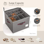 Shoe Organizer for Closet (Gray / 4 Pack)