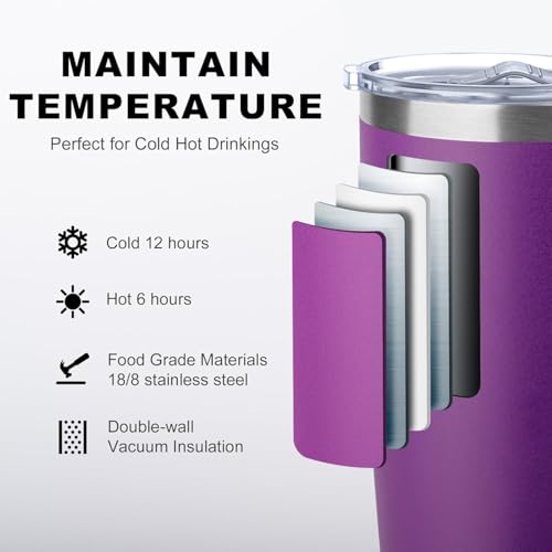 Travel Coffee Mug with Lid (purple-A / 20 Ounces)