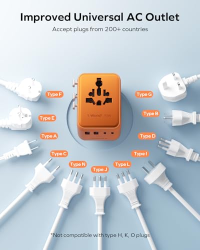 70W Universal Travel Adapter 7 (70W / Cosmic Orange)