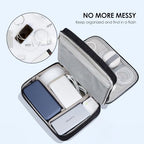 Double Layer Cable Organizer Bag Portable Travel Digital Storage (dark black)