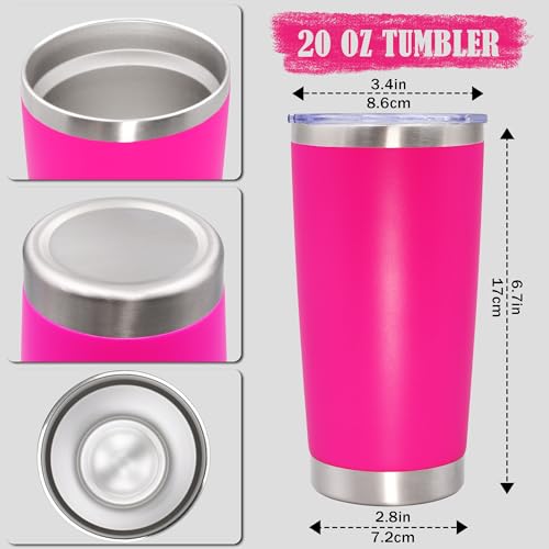20oz Tumbler Insulated Coffee Tumblers with Lid Stainless Steel Hot Pink 1P (Hot Pink)