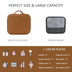 Makeup Bag with Led Mirror (Brown / with LED mirror and a 10x mirror)