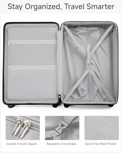 28 Inch Checked Luggage with Spinner Wheels (Checked-Large 28-Inch / Cherry)