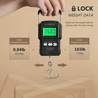 Luggage Scale Fish Weighing Digital Handheld Suitcase Weigher (Black with Tape)