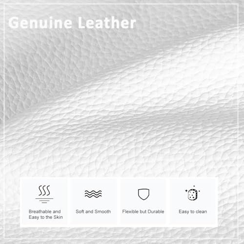 White Genuine Leather Crossbody Bags for Women Travel Wallet Purse (White)