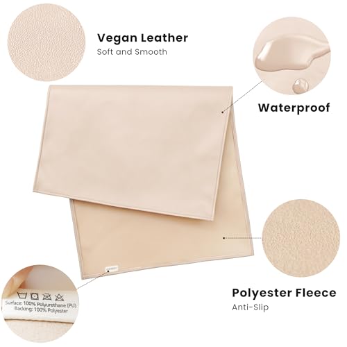 Faux Leather Waterproof Baby Changing Mat 2 Pack (Beige,Stripes / Regular)