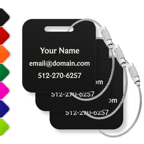 Custom Luggage Tags (Black / Acrylic Tags (Light, Bright & Durable))