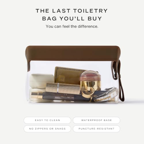 Parcel Clear Travel Kit with Zipperless Magnetic Closure (Chestnut / Small)