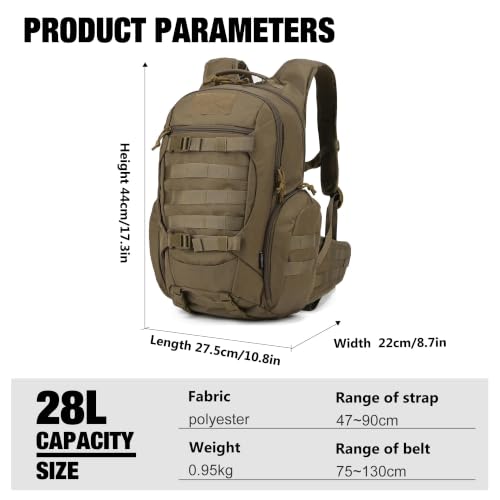 Tactical Molle Backpack for Men (Khaki / 28L)