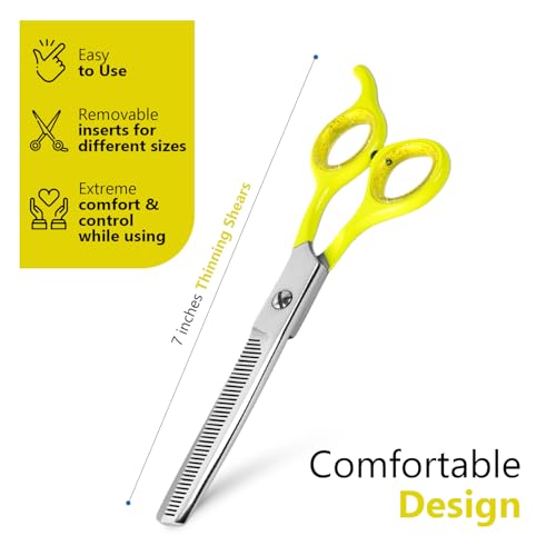 Dog thinning shears for dogs (Yellow Thinning Shears)