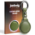 Genuine Leather Keychain Holder Case for Apple AirTag ((1 Pack)Green)