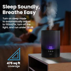 2.5L Ultrasonic Humidifier for Bedroom (Black)