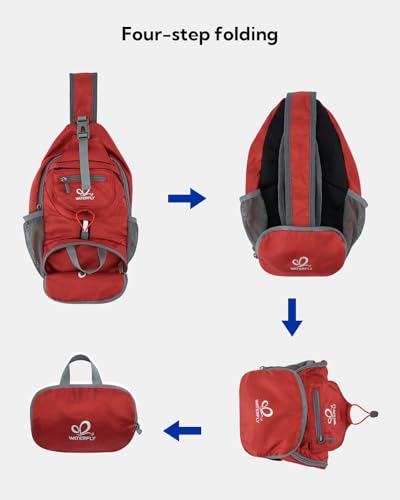 Packable Small Crossbody Sling Backpack Shoulder Chest Bag Daypack for Hiking Traveling (Red)