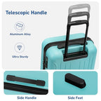 24 Inch Medium Luggage Checked TSA Approved Suitcase (Mint Green / 24" Checked)