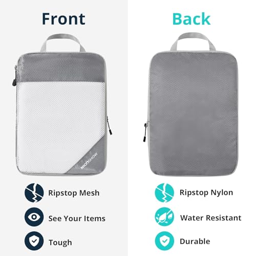 9 Set Compression Packing Cubes for Travel (Grey / 9 pcs)