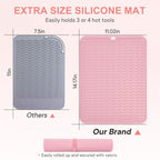 Oversize Silicone Heat Resistant Mat for Hair Tools (Pink)