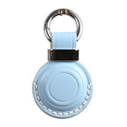 Genuine Leather Keychain Holder Compatible with Airtag ([1 Pack] Blue V2.0)