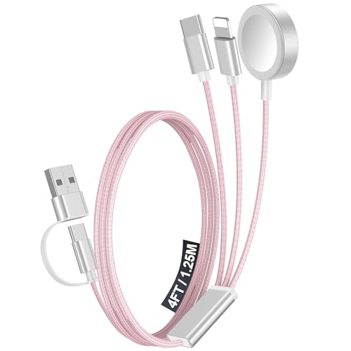 1Pack Travel Essentials for Apple Watch Charger (Pink / 1Pack-4FT)