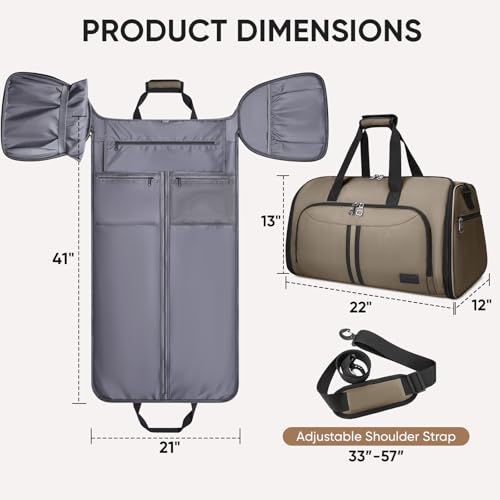 Garment Bags for Travel (Brown / Convertible)