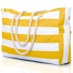 Beach Bags for Women Large Waterproof Beach Tote Bag Zipper Beach Bags Waterproof Sandproof Swim Pool Bag Large Tote (Yellow)