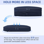4 Set/6 Set/8 Set Compression Packing Cubes Travel Accessories Expandable Packing Organizers (Square Mesh, 06-Navy) (06-Navy / Square Mesh)