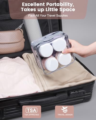 Travel Size Toiletries 8 Pack (3oz bottle 3oz jar / Red Rock)