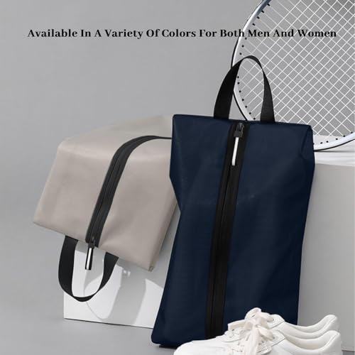 Waterproof Shoe Bag Odor Absorbing Multifunctional Storage Lightweight Shoe Dust Bags with Zipper for Gym Sports Travel Work Men and Women (Navy Blue / 16.5 × 9.8 Inches | 1-Pack)