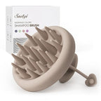 Silicone Scalp Massager Shampoo Brush (Khaki)