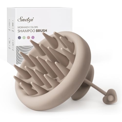 Silicone Scalp Massager Shampoo Brush (Khaki)