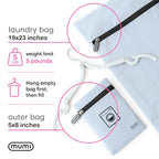 Smell Proof Travel Laundry Bag with Folding Hanger (Black)