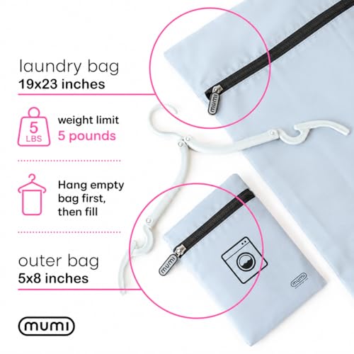 Smell Proof Travel Laundry Bag with Folding Hanger (Black)