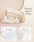 Jewelry Organizer with Clear 12 Velvet Bags (12PCS-Pink)