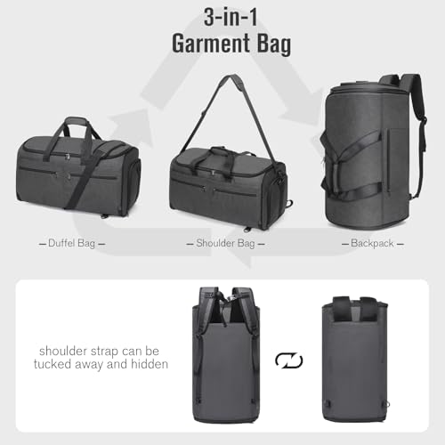 Garment Bags for Travel (Backpack Midnight Grey)