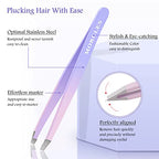 Tweezers Set 9 Pcs Colorful Nail Clipper Kit with Case for Grooming (A-multicolored)