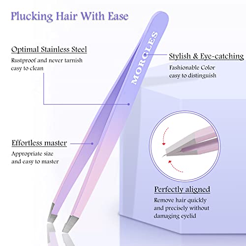 Tweezers Set 9 Pcs Colorful Nail Clipper Kit with Case for Grooming (A-multicolored)
