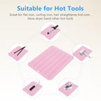 Heat Resistant Mat Oversize Curling Iron Mat Silicone Hot Hair Tools Mat for Hair Straightener (Pink)